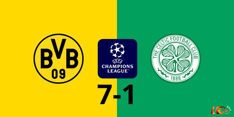 Dortmund thắng Celtic với tỷ số huỷ diệt 7-1 tại Champions League vòng bảng | Keolive247