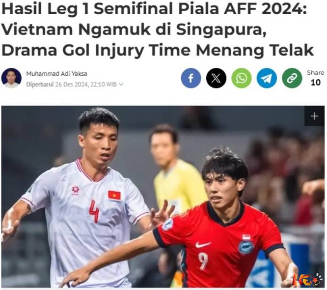 Tờ Bola của Indonesia chê các chân sút của Singapore không biết tận dụng cơ hội | Keolive247